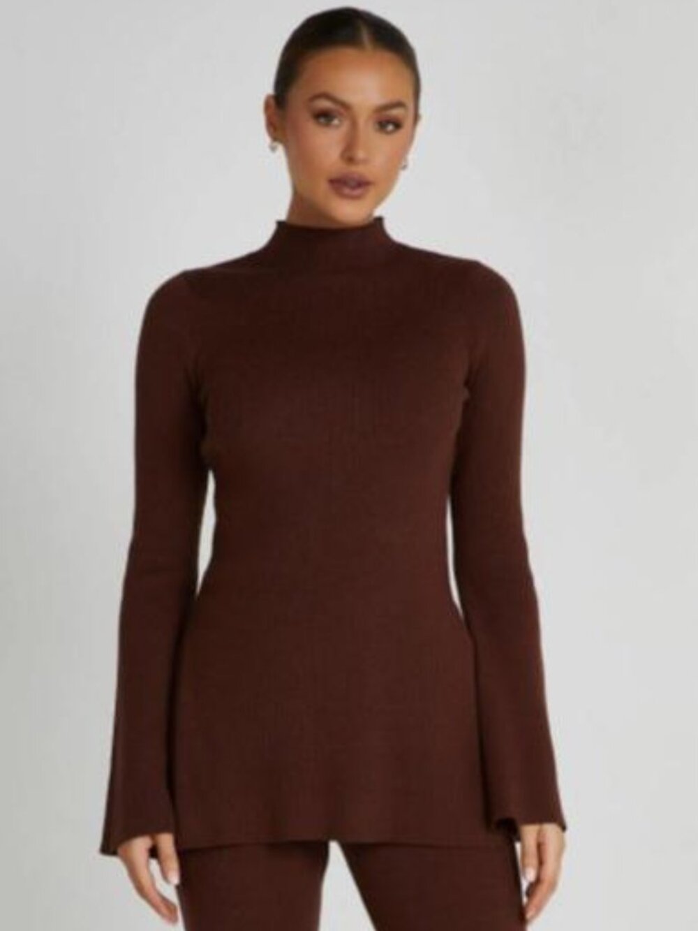 Meshki knit mock neck sweater